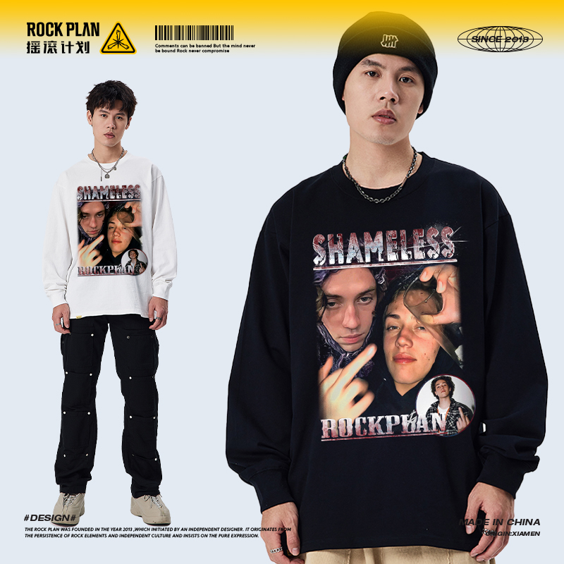 摇滚计划电影无耻之徒卡尔国际手势短袖美式街头学生复古T恤潮男