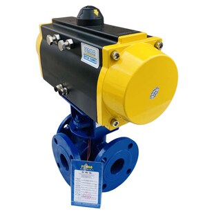 X44W气动三通浆液阀铸钢高温切换阀T型L型 气动三通旋塞阀X45W