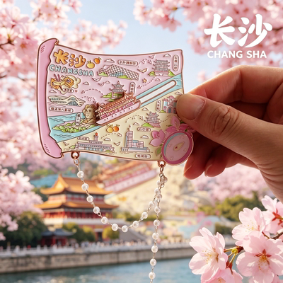 长沙橘子洲头金属冰箱贴纪念品