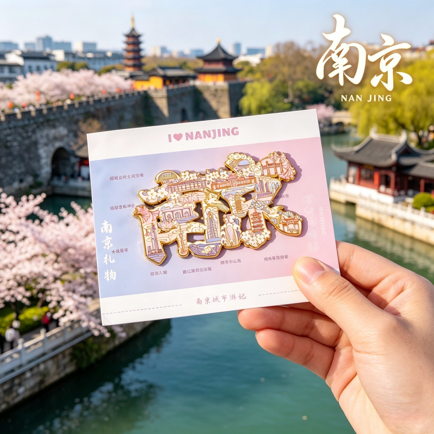 南京冰箱贴鸡鸣寺夫子庙金属冰箱贴城市旅游文创玄武湖纪念礼品