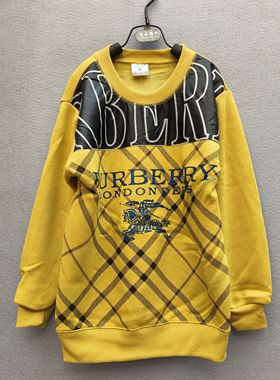 2026任选2件包邮字母潮童中大童童装全棉不倒绒卫衣绒衫黄色