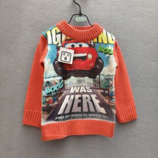 清仓中小童断码清仓特价海报映画款小汽车儿童男童毛衣童装桔