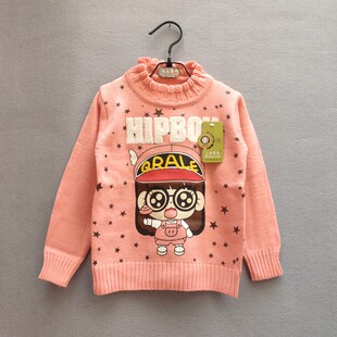 春秋清仓阿拉蕾任2件包邮中小童毛衣童装绣花印花女童花边领毛衣