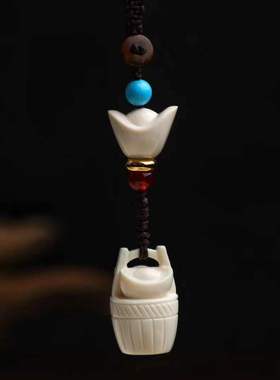 天然猛犸牙手机挂包挂手工雕刻猛犸象牙吊坠挂件