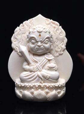 天然猛犸象牙不动明王设计款吊坠