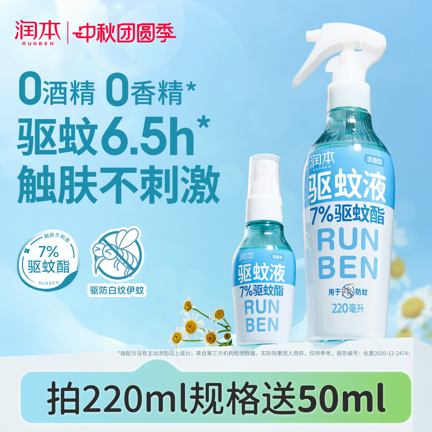 润本驱蚊喷雾长效驱蚊0酒精0香精图片