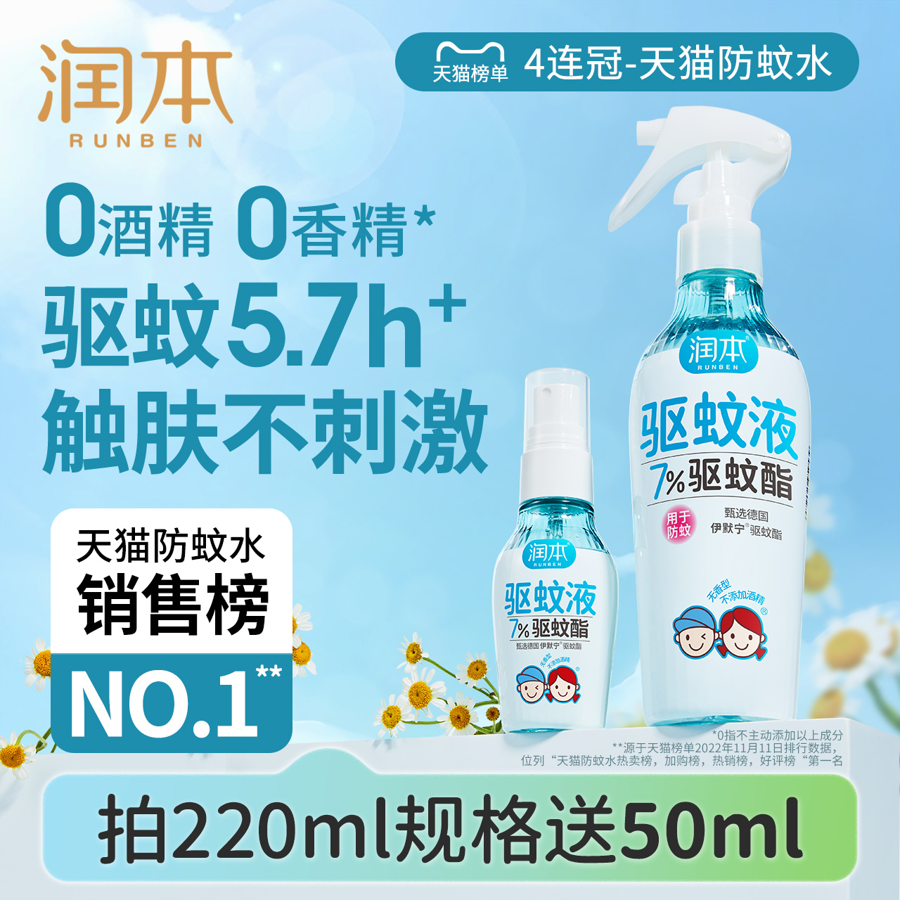 润本驱蚊液户外专用防蚊喷雾