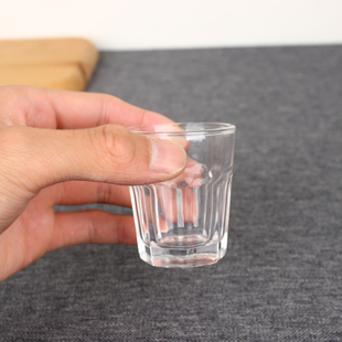 1两装玻璃小酒杯斗酒加厚高透明八角酒盅子45ml白酒杯一口杯商用