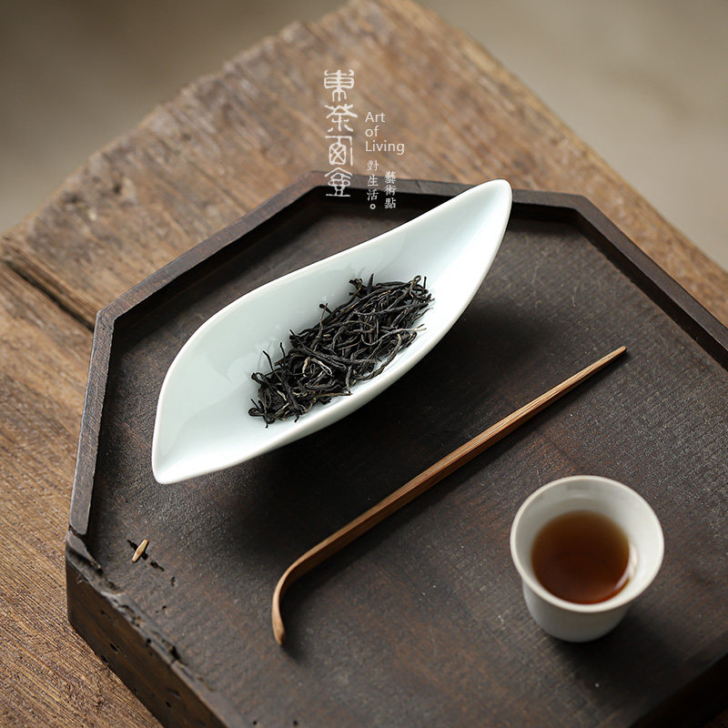 陶瓷茶荷中式新颖时尚茶匙茶勺赏茶器茶则小茶铲茶道配件青瓷茶禾