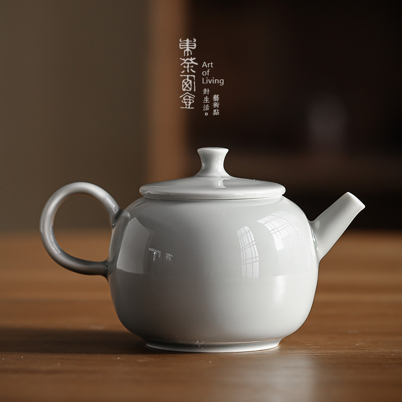 东茶西壶复古冰灰釉现代简约茶壶
