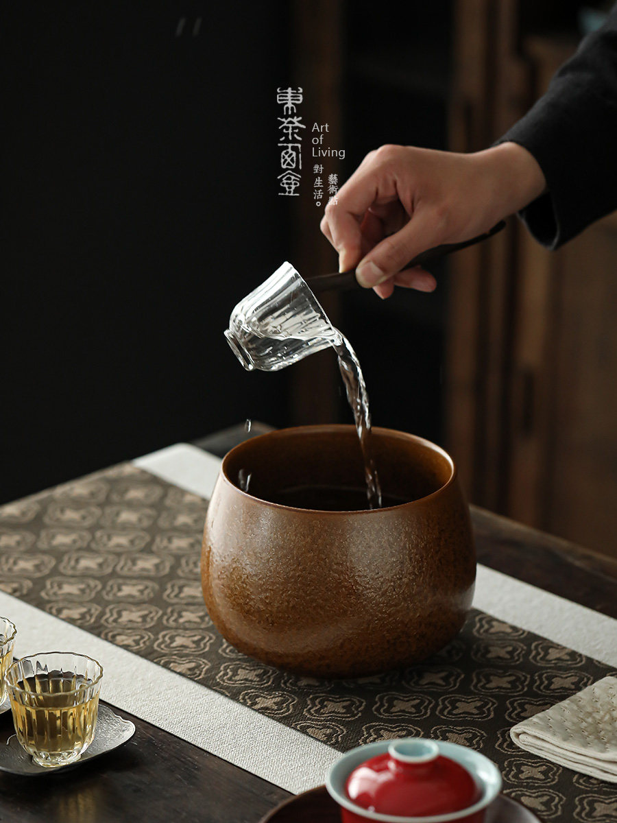 陶瓷茶洗窑变釉茶盂大号手工杯碗茶盅干泡法茶渣缸水盂废水桶建水