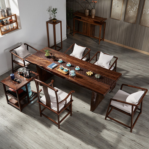 实木整版中式木蜡油PU防划痕茶桌