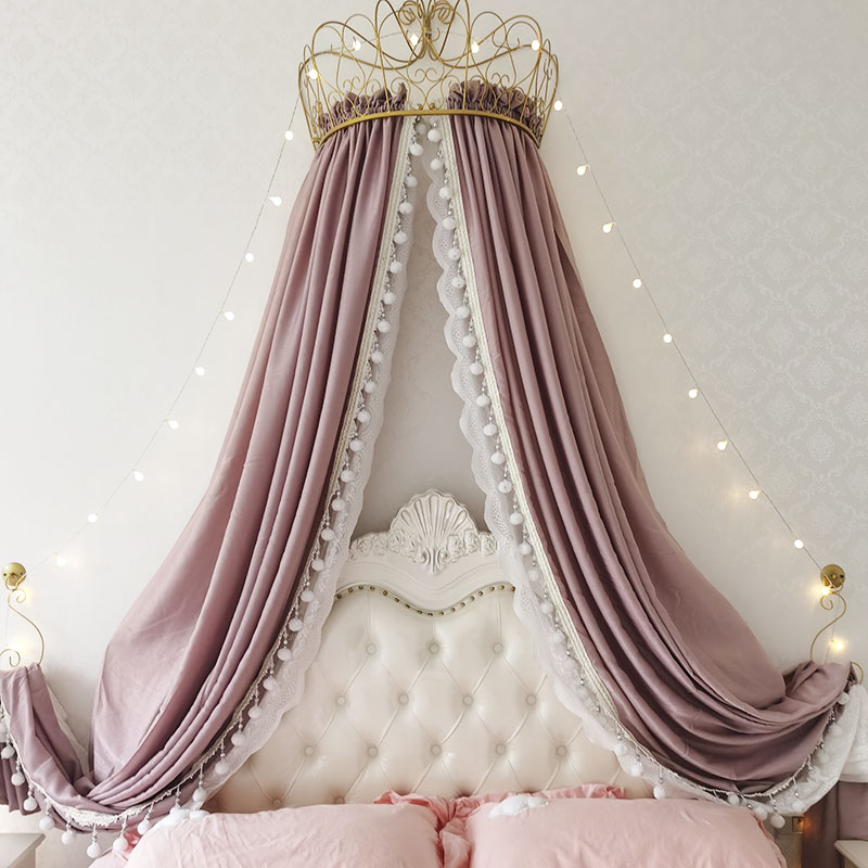 蕾丝皇冠欧式公主遮光装饰床幔