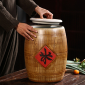 景德镇家用陶瓷米缸密封面粉储米箱10斤20斤30斤装 米桶 防潮防虫装