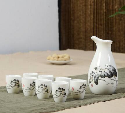 景德镇陶瓷酒具套装9件套家用酒壶分酒壶酒杯白酒杯套装