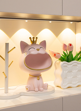 创意招财猫玄关摆件鞋柜收纳桌面装饰品 乔迁新居礼品家居饰品