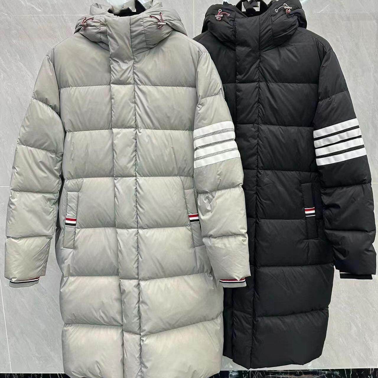 潮牌TB经典四杠连帽长款大被子羽绒服外套男女款时尚潮流简约