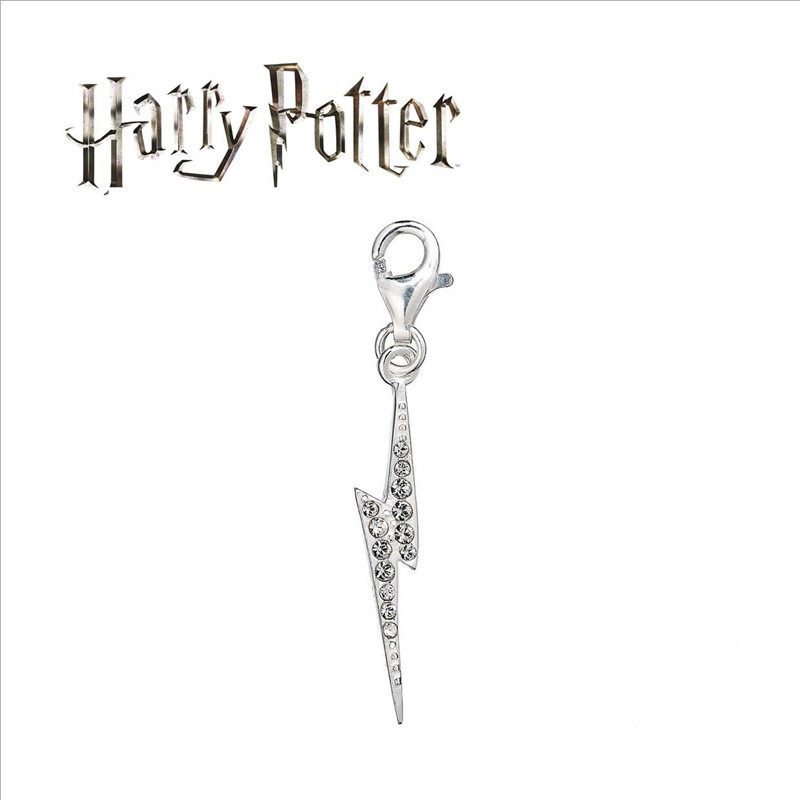 英国代购哈利波特周边华纳正版水晶闪电项链吊坠纯银挂件生日礼物