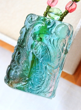 玻璃体多色西瓜碧玺项坠