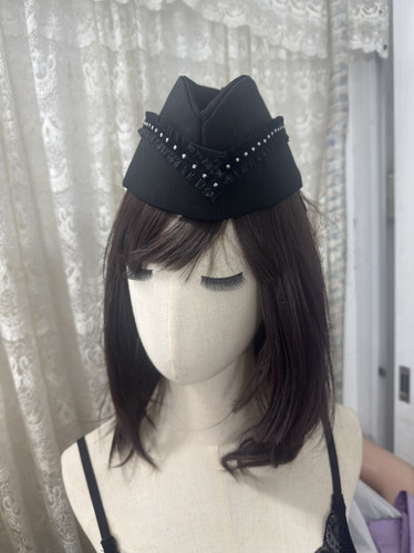 原创设计船帽 俄罗斯船型军帽演出船形帽拼接复古水手帽船帽