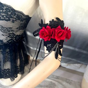 新品 女夜店 女COSPLAY手臂环蕾丝手链手圈手饰品遮盖纹身遮盖臂饰