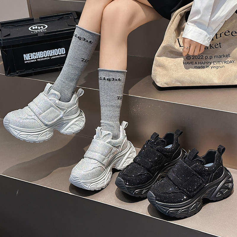 春秋老爹鞋女时尚水钻运动休闲鞋