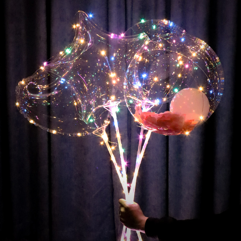 网红气球带灯发光透明波波球LED灯彩灯生日装饰摆地摊推手持托杆,节庆用品/礼品,气球,淘宝优惠券,粉丝福利购,淘宝优惠卷