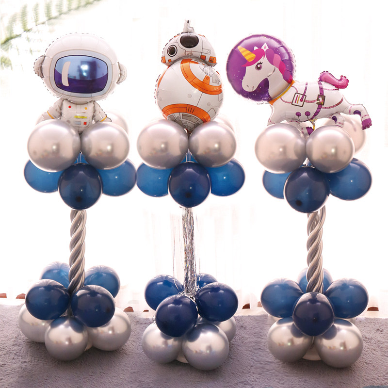 宇航员气球立柱商场活动布置品儿童宝宝生日装饰太空主题活动路引