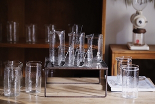 日本日式新款作家器 鸟山高史 手作玻璃分享杯片口果汁杯咖啡茶器