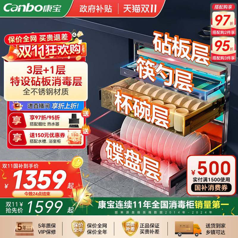 [政府补贴]消毒柜家用嵌入式4层