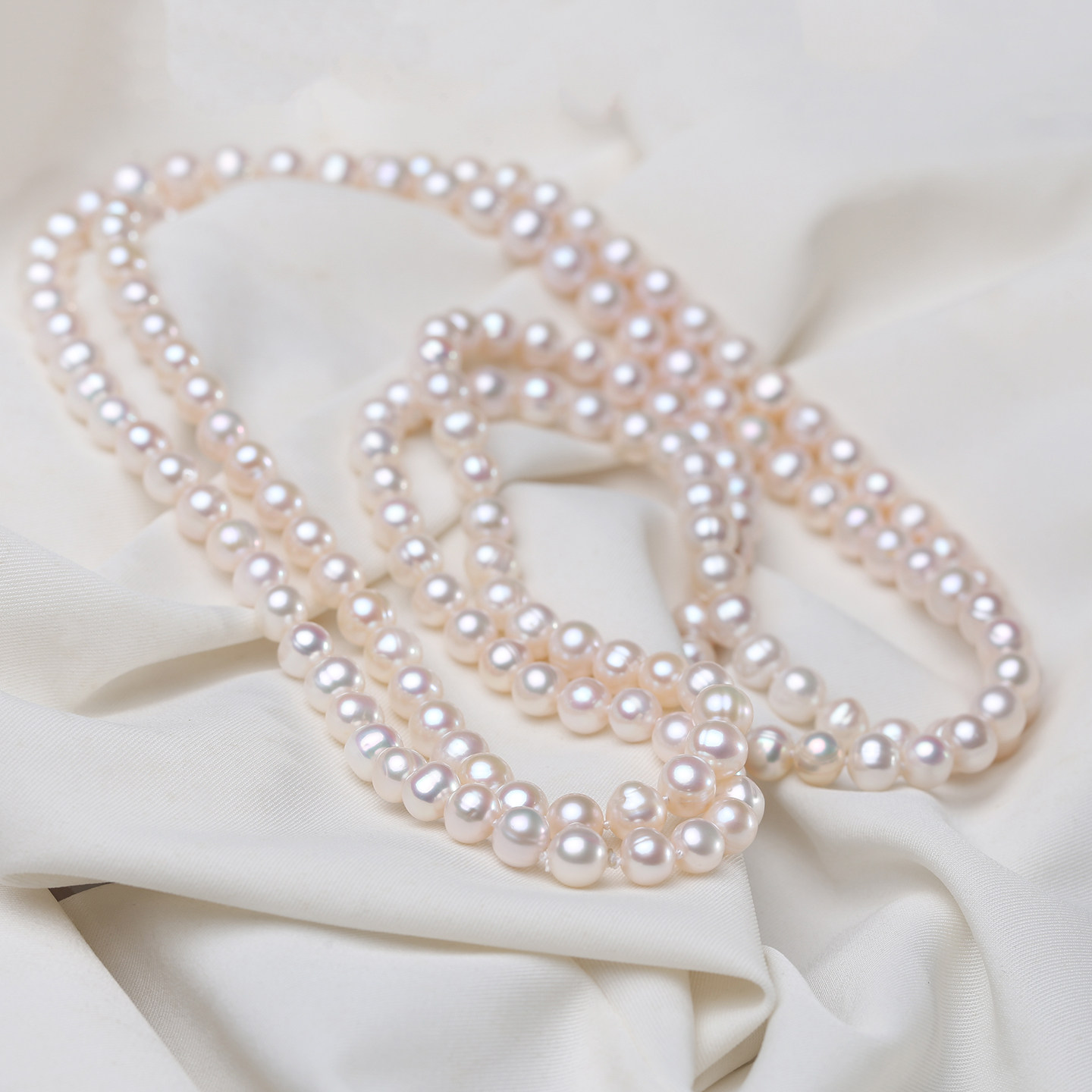 长款多层天然淡水珍珠项链女双层叠戴白色珍珠颈链高档百搭毛衣链,珠宝/钻石/翡翠,颈饰,淘宝优惠券,粉丝福利购,淘宝优惠卷