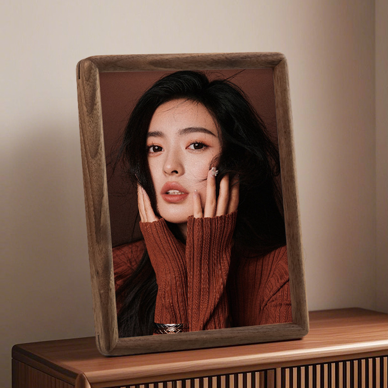 高级感黑胡桃木相框定制照片摆台