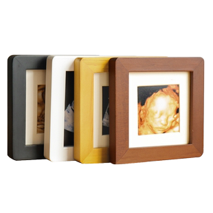 宝宝洗照片打印加相框小摆台diy定制四维彩超儿童正方形周岁礼物