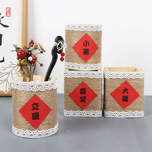 二十四节气手工制作麻绳编织收纳盒材料活动夏日主题作品夏至立夏