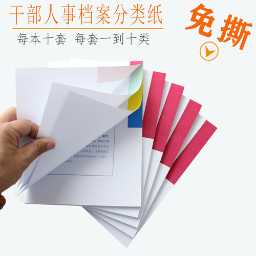 免撕分类纸保和加厚十大类隔页纸