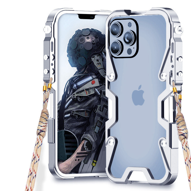 适用于苹果13PROMAX金属边框防摔手机壳iphone13铝合金保护套13Pro机械手臂散热硬外壳抗摔机甲潮男高级新