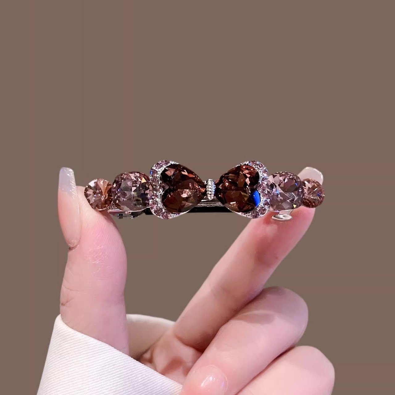 高档轻奢水晶蝴蝶结发夹女弹簧夹感半扎发一字横夹顶夹发卡子,饰品/流行首饰/时尚饰品新,民族风发饰,淘宝优惠券,粉丝福利购,淘宝优惠卷