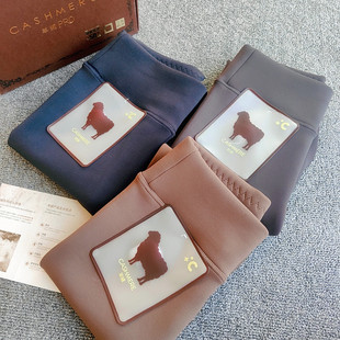 【认准真羊绒】女士高腰加绒加厚鲨鱼裤保暖裤发热德绒芭比裤棉裤