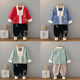 男童中国风仙鹤刺绣汉服两件套宝宝古风周岁礼服 新品 儿童唐装 秋装