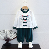 唐装 春秋款 中国风民族表演套装 儿童复古中式 男童汉服古装 秋装 长袖