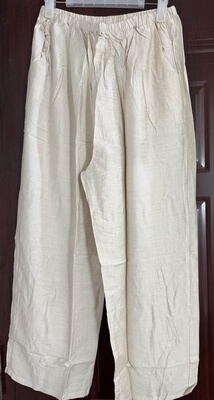 丝麻女裤2025夏秋 8分直筒外穿家居透气舒适冰凉休闲妈妈奶奶首选