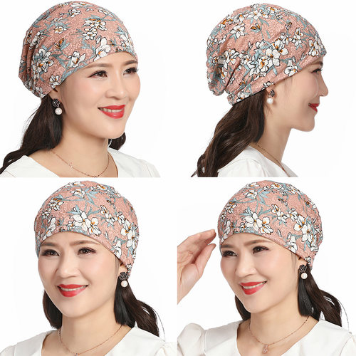 化疗帽子女薄款睡帽病人妈妈夏天透气化疗后女士光头帽夏季专用帽