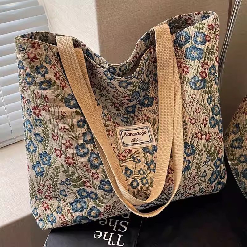 大容量单肩帆布包女款包新款时尚百搭手提袋子学生上课包简约百搭