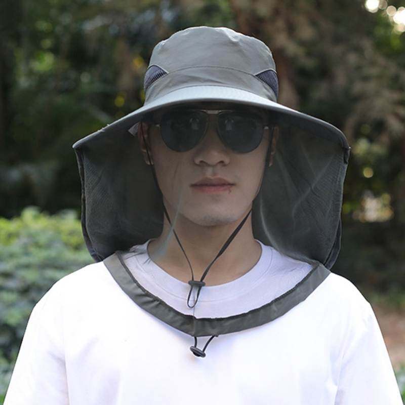 防蚊头罩网帽防蚊虫帽子养蜂人采蜜防蜂帽纱网遮阳帽工作护脸防尘