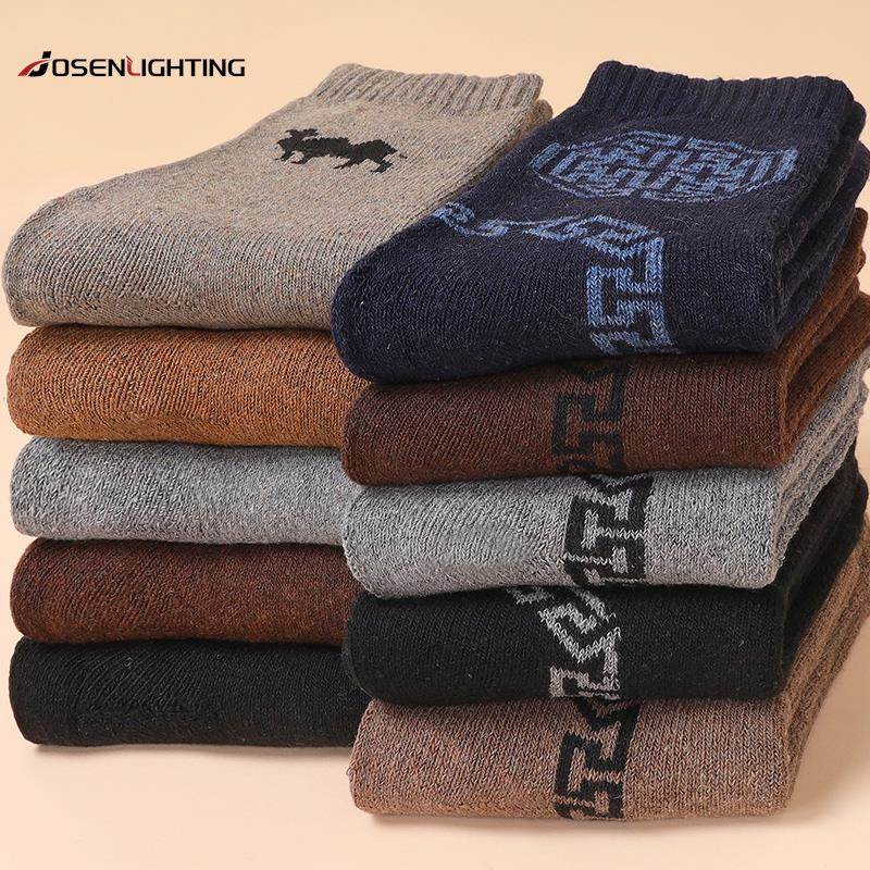 羊毛袜子男士超厚中筒袜秋冬季加绒加厚老人