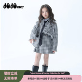 新品 jojo童装 女童秋季 格子短裙中大童女孩洋气时髦百搭半身裙子酷
