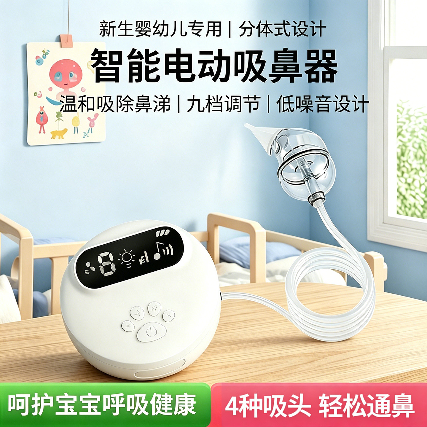 电动吸鼻器新生婴幼儿童宝宝小月龄专用小孩鼻涕吸取清理神器医用