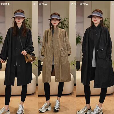 【哼哈冰冰】千鸟格纹D家定制三防科技面料风衣外套BA17531