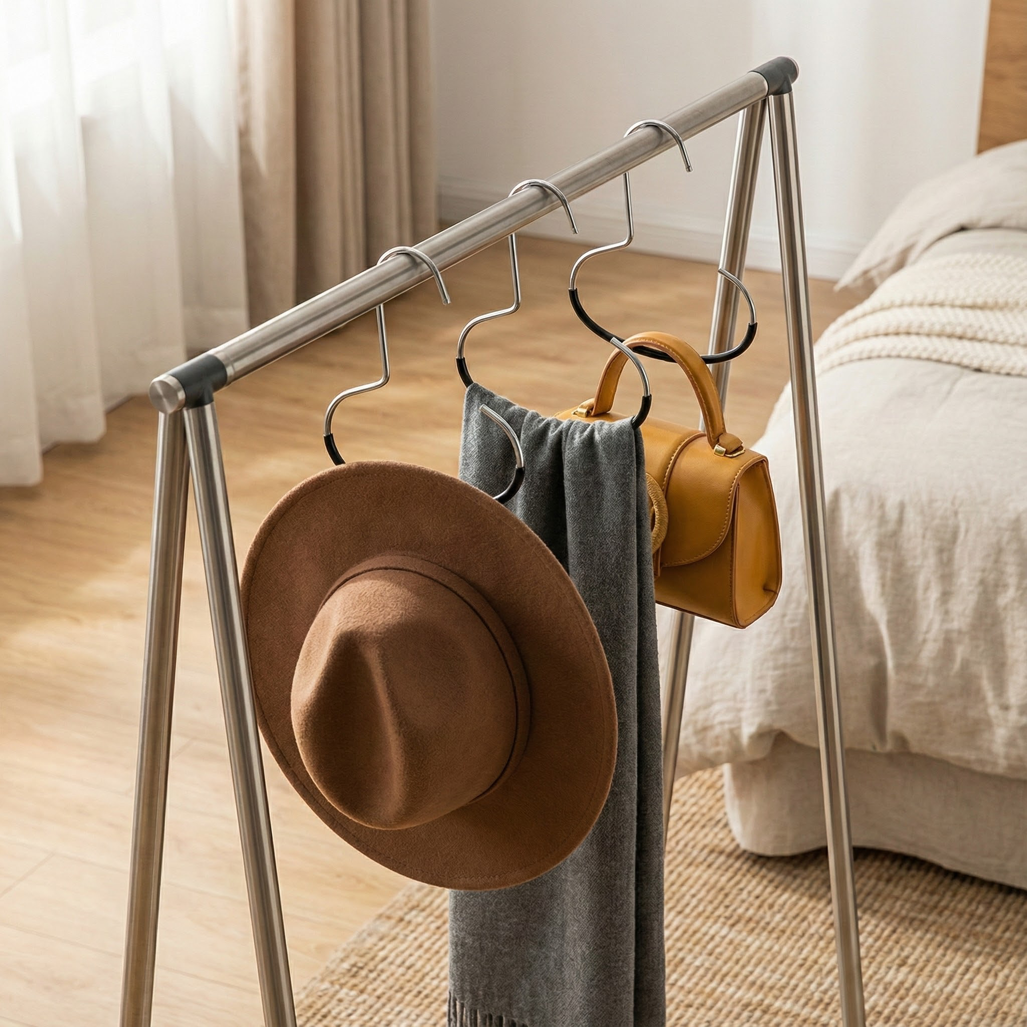 多功能家用收纳圆环衣架防滑落挂帽子丝巾围巾展示架简约挂衣架子,收纳整理,金属衣架,淘宝优惠券,粉丝福利购,淘宝优惠卷