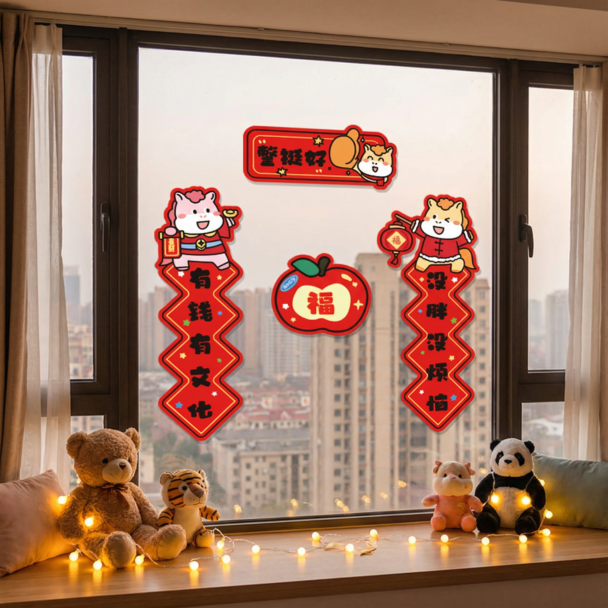 新年装饰品马年小对联入户门贴纸新年窗花春联春节布置红色中国风,节庆用品/礼品,对联,淘宝优惠券,粉丝福利购,淘宝优惠卷